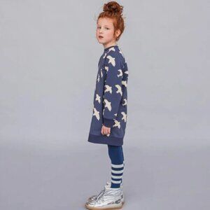 Carlijnq Free like a Bird Sweater Dress Organic Cotton Blue New